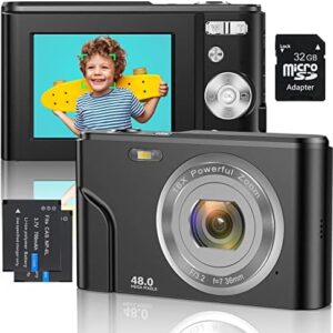 Appareil Photo Numérique 1080p FHD Mini Autofocus Video Caméra Numérique 48MP Rechargeable Petite Ca...